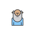 Wiseman with beard filled outline icon