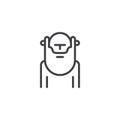 Wiseman with beard outline icon