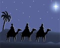 Wisemen going to bethlehem in the night Royalty Free Stock Photo