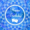 Wish card with reticular ornament on blur backdrop Royalty Free Stock Photo