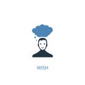 Wish concept 2 colored icon. Simple