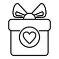 Wish list gift box icon outline vector. Key inventory Royalty Free Stock Photo