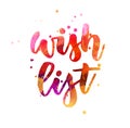 Wish list lettering