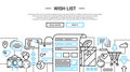 Wish List - line design website banner temlate Royalty Free Stock Photo