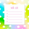 The Wish list, template. Printable