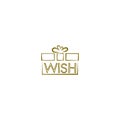 Wish logo gift box icon isolated on white background