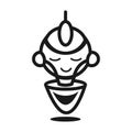 The Wish Robotic for logo icon line art