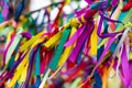 Wish Tree branches with colorful ribbons Royalty Free Stock Photo