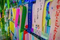 Wish write on small colorful papers in Wishing tree at Little Tokyo, famous attraction place for traveler enjoying