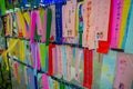 Wish write on small colorful papers in Wishing tree at Little Tokyo, famous attraction place for traveler enjoying