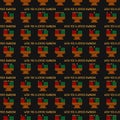 Wish you a joyous Kwanzaa. Seamless pattern with kinaras. Traditional Kwanzaa symbols. Print for textile, wallpaper, covers,