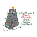 We wish you a Meowy Merry Christmas and a Happy Purr New Year Royalty Free Stock Photo