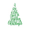 We wish you a merry christmas hand lettering positive quote Royalty Free Stock Photo