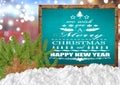 We Wish You A Merry Christmas and Happy New Year on blank blue Royalty Free Stock Photo