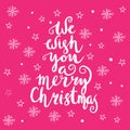 We wish you a merry Christmas - quote on background Royalty Free Stock Photo