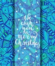 We wish you a merry Christmas - quote on patterned background Royalty Free Stock Photo