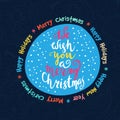 We wish you a merry Christmas - quote on patterned background Royalty Free Stock Photo