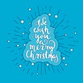 We wish you a merry Christmas - quote on patterned background Royalty Free Stock Photo