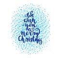 We wish you a merry Christmas - quote on patterned background Royalty Free Stock Photo