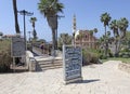 The wishing bridge and and St.Peter church in Old Yaffo, Israel Royalty Free Stock Photo