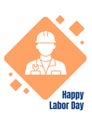 Wishing happy labor day greeting card with glyph icon element Royalty Free Stock Photo