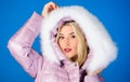 For those wishing stay modern. Fashion environmental awareness. Faux fur is more than just trend. Winter clothes. Down