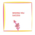 Wishing success card template elegant flora