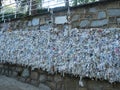 The Wishing Wall or Meryemana with Pilgrims` Intentions at the House of Mary