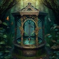 Wishing well in a magic garden