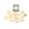 Wishing you a happy st patricks day label icons Royalty Free Stock Photo