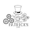 wishing you a happy st patricks day label icons Royalty Free Stock Photo