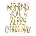 Wishing you a merry christamas in gold lettering