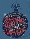 Wishing you a Merry Christmas hand lettering