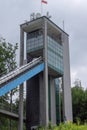 Wisla, Poland,28 June 2019: The Adam Malysz ski jumping hill in