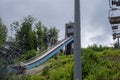 Wisla, Poland,28 June 2019: The Adam Malysz ski jumping hill in