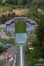 Wisla, Poland,28 June 2019: The Adam Malysz ski jumping hill in