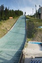 Wisla, Poland, 24 May 20118: The Adam Malysz ski jumping hill in