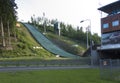 Wisla, Poland, 24 May 20118: The Adam Malysz ski jumping hill in