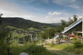 Wisla, Poland, 24 May 20118: The Adam Malysz ski jumping hill in