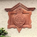 Wisley, Surrey, UK - April 30 2017: Coat of arms of the Royal Ho