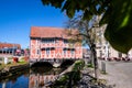 Wismar, Germany - May 8, 2023: Scenic summer outdoor view of town architecture n Wismar, Germany