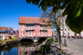 Wismar, Germany - May 8, 2023: Scenic summer outdoor view of town architecture n Wismar, Germany