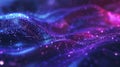 Wisps of dark purple and electric blue collide and intertwine in a defocused backdrop capturing the essence of a Royalty Free Stock Photo