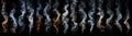 Wisps of smoke in an ultra-wide collage Royalty Free Stock Photo