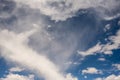 Wisps of White Cloud on Deep Blue Sky Royalty Free Stock Photo