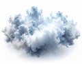 Wispy Blue and White Smoke Cloud Isolated on White Background Soft and Ethereal Lighting Royalty Free Stock Photo