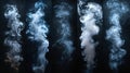 Wispy blue and white smoke trails against a dark background Royalty Free Stock Photo