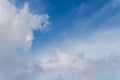 Wispy Cirrus Clouds in a Bright Blue Sky Background Royalty Free Stock Photo