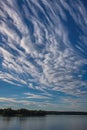 wispy cirrus clouds high in the atmosphere