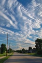 wispy cirrus clouds high in the atmosphere